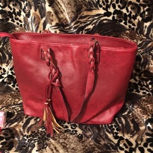 Beautiful, dark red, large purse.